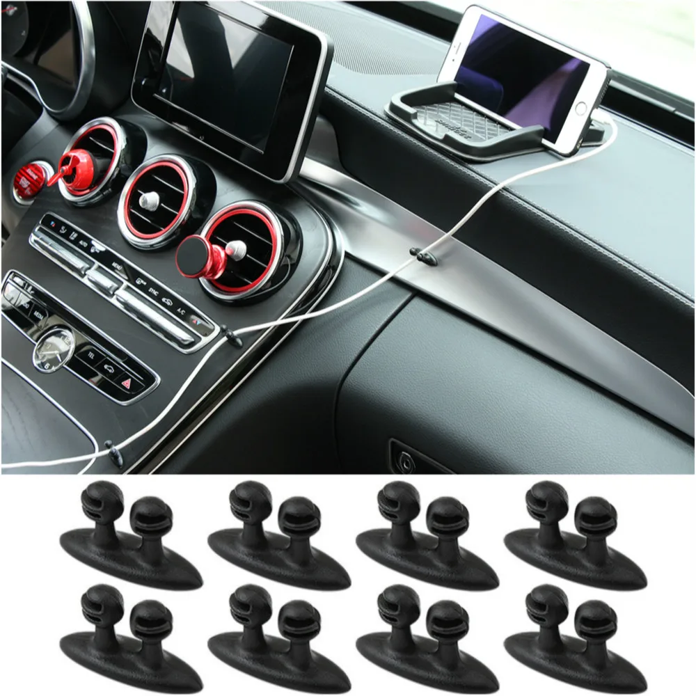 

8x Car Charger Line USB Cable Clip Accessories Sticker For Lada granta vesta priora kalina niva largus vaz samara 2106 2108 2109