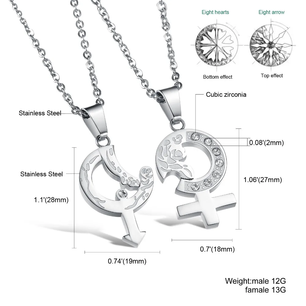 Bela EU style Love Arrow Crystal Puzzle Pendent Necklace for Couple Anniversary Sweet Romantic Gift One Pair Fashion Jewelry | Украшения и