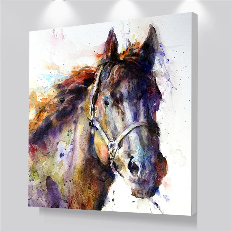 

GOODECOR Watercolor Animal Canvas Horse Poster Prints Minimalist Painting Wall Art Decor Picture Nordic Home Decor