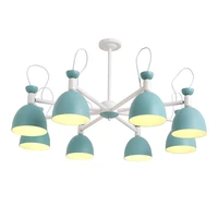 creative simple solid wood macaron chandelier lamp for kids living room yellow blue green ceiling chandelier lighting e27 bulb