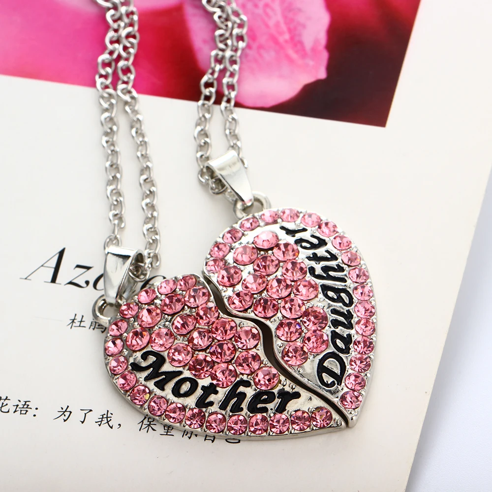 2 шт. новые Семейные ожерелья для мамы и дочки розовое ожерелье с подвеской в виде
