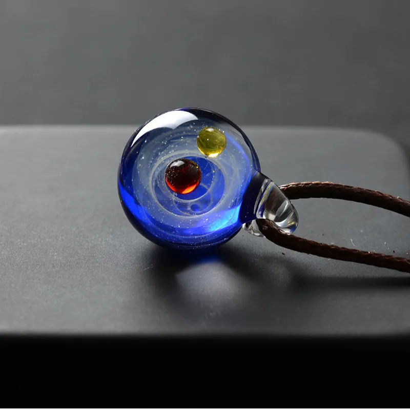 Розовый Подвеска из стекла галактики ручной работы для женщин, Новое поступление, одиночное ожерелье с изображением Галактики, подвеска, ювелирное изделие, подарок на день рождения - Окраска металла: Розовый