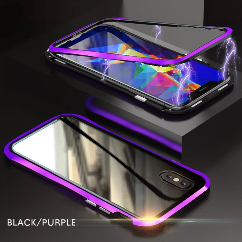 Для iPhone X XS MAX XR Магнитный адсорбционный чехол маленькая Талия Алюминиевый