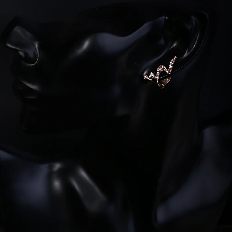 Асимметричные женские серьги клипсы с молнией SULEMON без проколотых ушей пирсинга