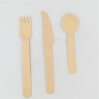 51 pcs sets picnic disposable tableware cutlery disposable wooden tableware cutlery forks wooden high quality wedding