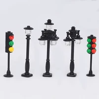 dubbi diy building block street building street lamp cant bright compatible with known brand educational toy gift for children