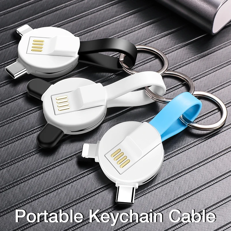 FLOVEME 3в1 Micro USB Type-C 2.4A Магнитный зарядный кабель для iPhone Samsung Xiaomi портативный брелок