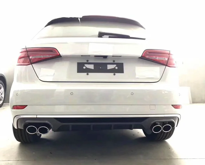 Для A3 S3 SLine PP Диффузор, губа на задний бампер для Audi A3 S3 седан хэтчбек