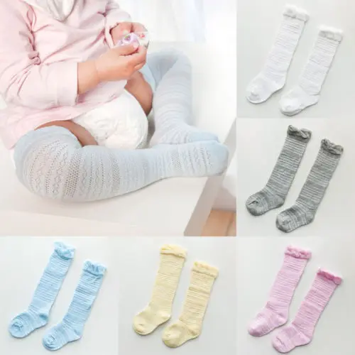 2019 Baby Girls Stockings Knee High with Bows Cute Solid Long Tube Kids Leg Warmers | Детская одежда и обувь
