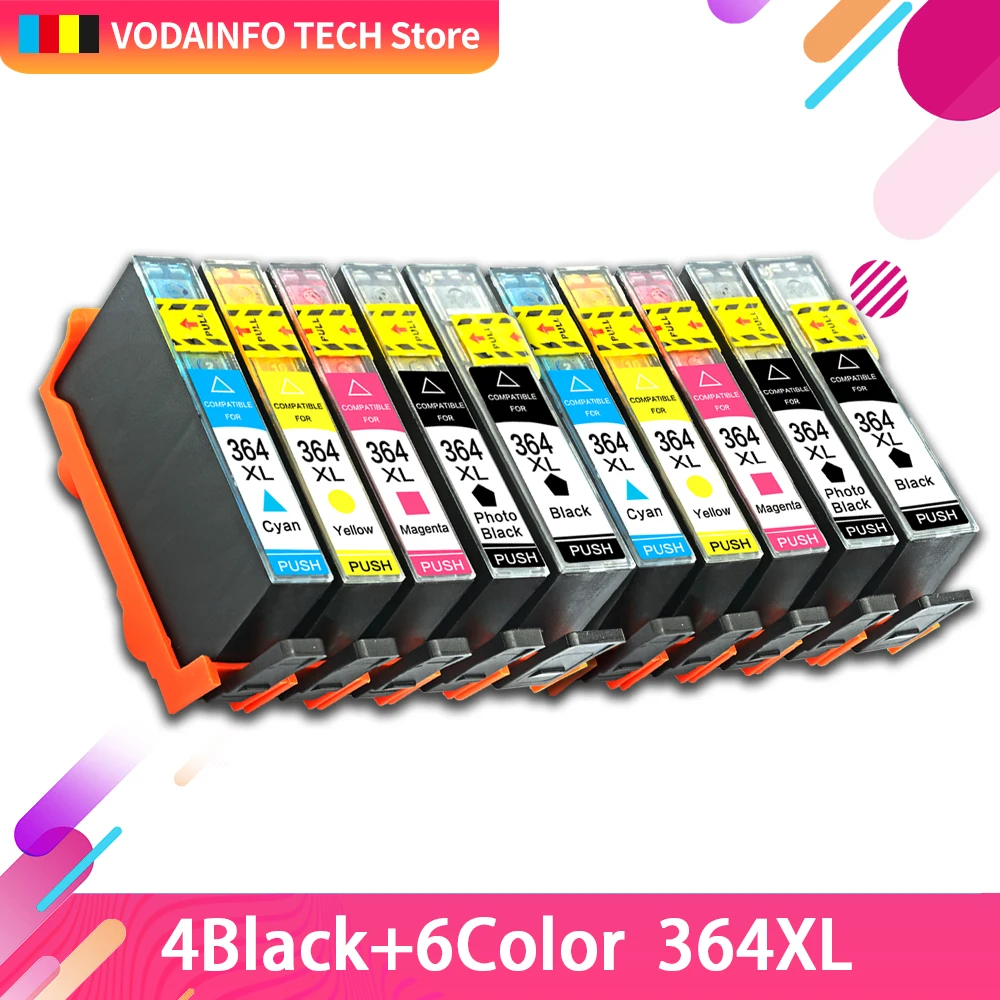 Qsyrainbow-cartucho de Tinta 364xl 364xl para Impressora Compatível com hp Photosmart 364 5510 5515 B010 B109 B209 Deskjet 3070a para Hp364
