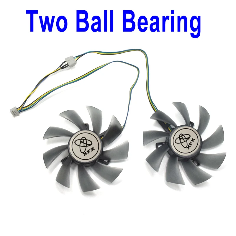 DIY XFX Fan 85 мм FDC10U12S9-C 0.45AMP 4Pin кулер Замена вентилятора для XFX RX 560D RX 570 RX 580 RX Vega видеокарты Охлаждающие вентиляторы - Цвет лезвия: DIY XFX Fan