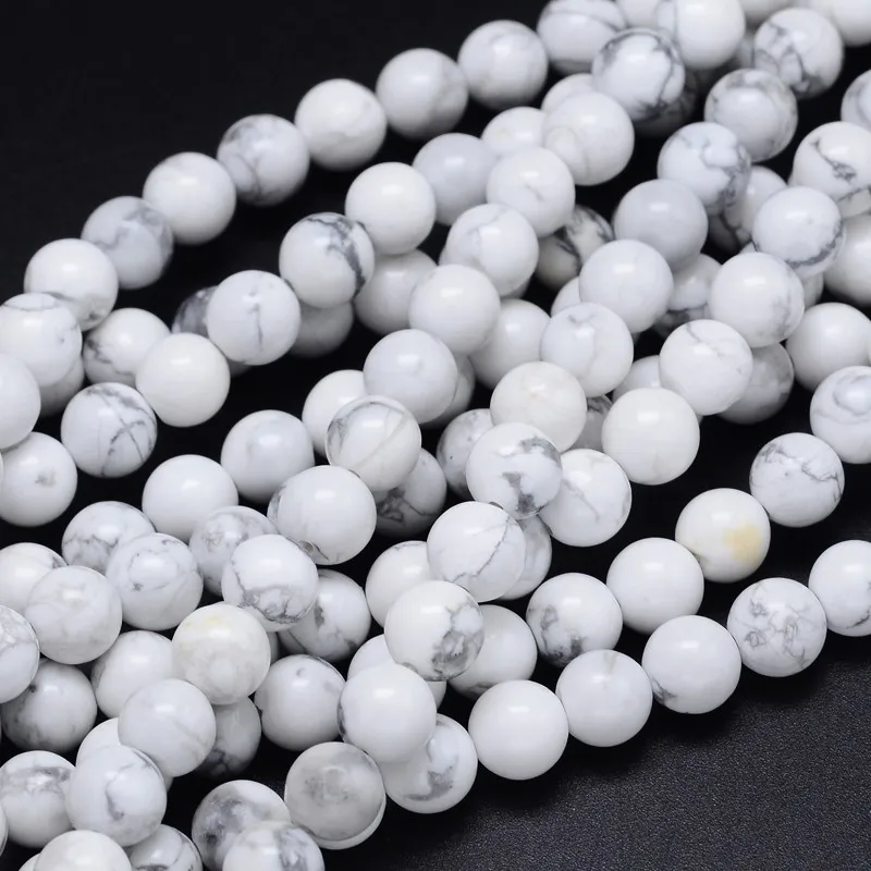 

3 Strands 6 8 10 12 14mm Natural Howlite Round Beads Strands For Jewelry Making DIY Bracelet Necklace Wholesale F80