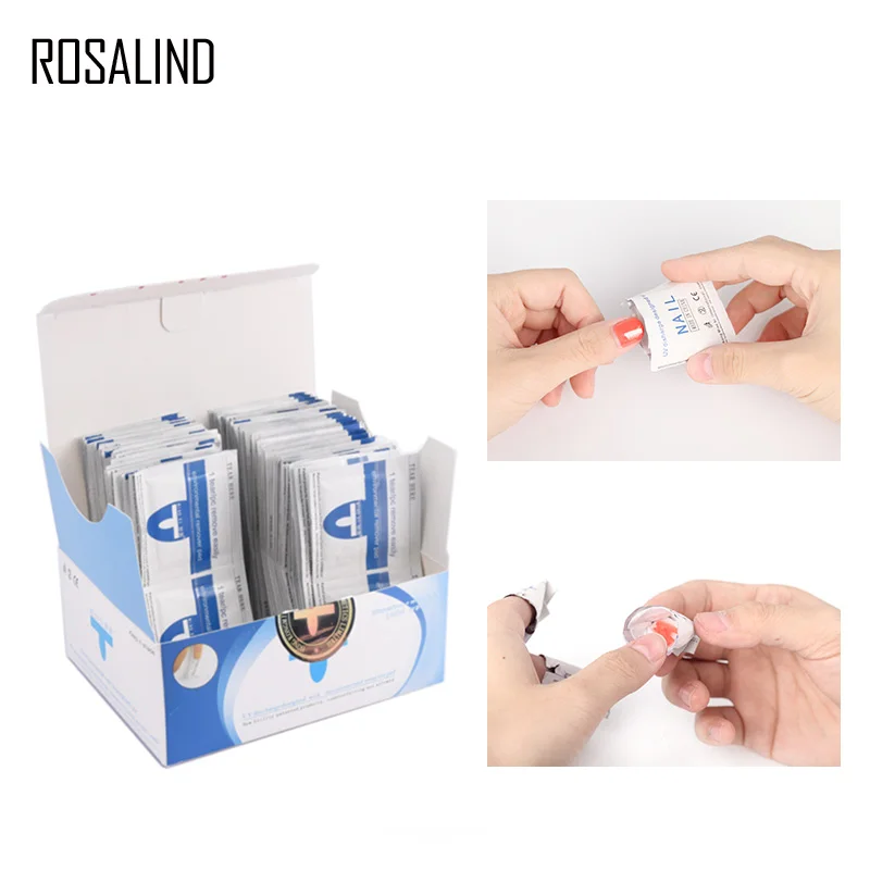 ROSALIND 50PCS/box Removal Wraps Wipes For Removing Gel Varnish  Lint-free Wipes Napkins Manicure Cleaner Nail Gel