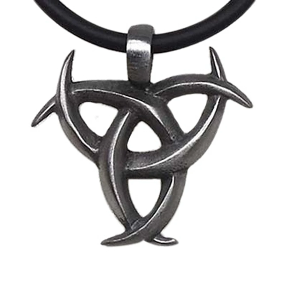 Viking TRIPLE HORN OF ODIN KING ASGARD Norse Thor Silver God Pewter Pendant Necklace |