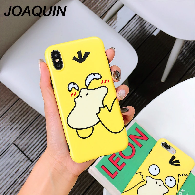Cute Duck Cartoon Couple Phone Cases for iPhone 6 7 8 Plus X XS XR MAX Grind arenaceous IMD Covers 11 pro cases |