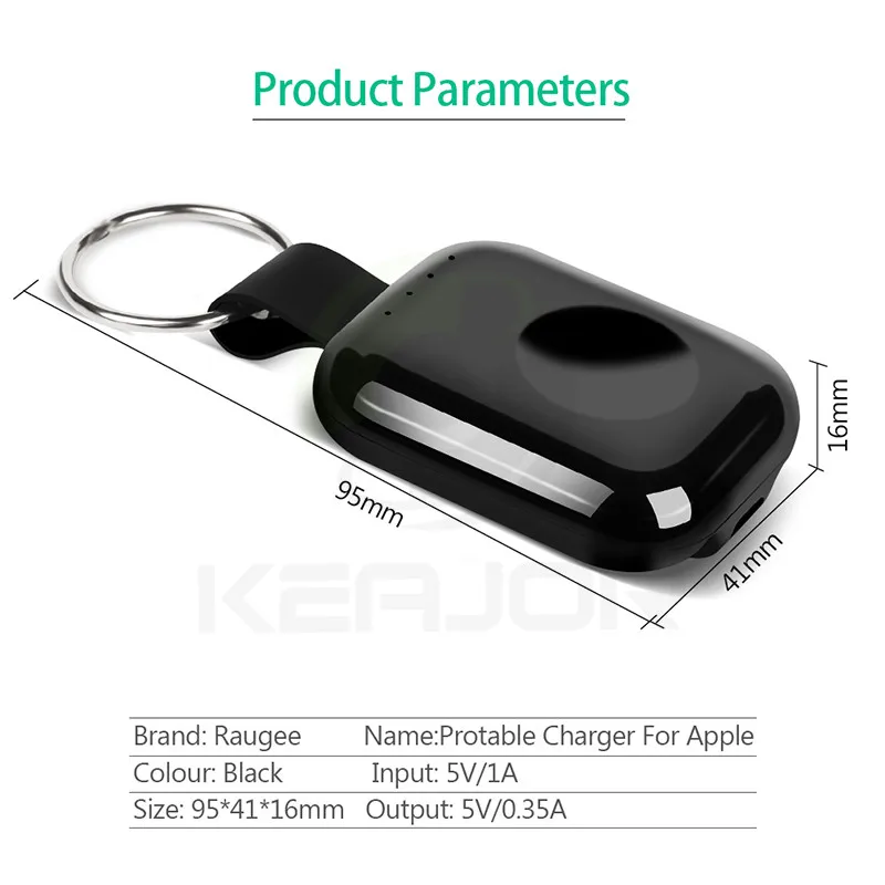 Keajor для Apple Watch 1 2 3 4 Беспроводное зарядное устройство Внешний аккумулятор 700 мАч Удобное Зарядное устройство для Apple Watch