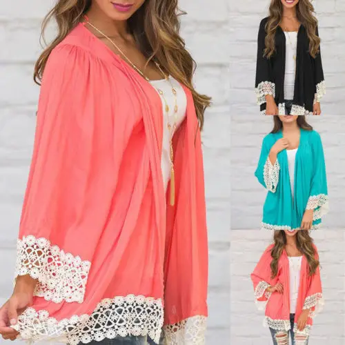 Женское кимоно Boho кардиган кафтан шаль пальто пляжный купальник накидка блузка