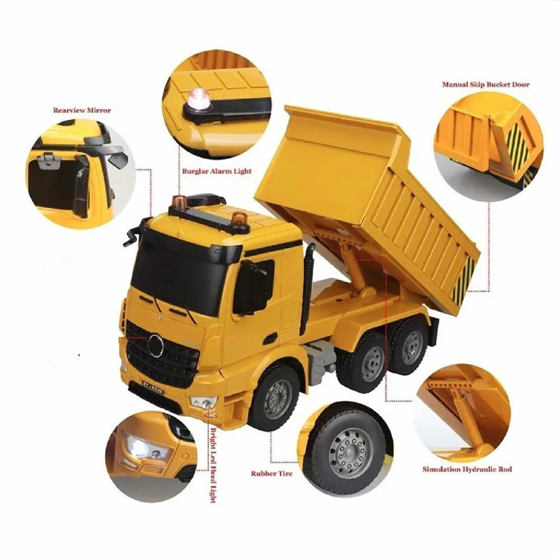 

Heavy Construction Dump Truck RC 1:18 Dumper Truck Transport Construction Vehicle Educational Diecast Toys for Children