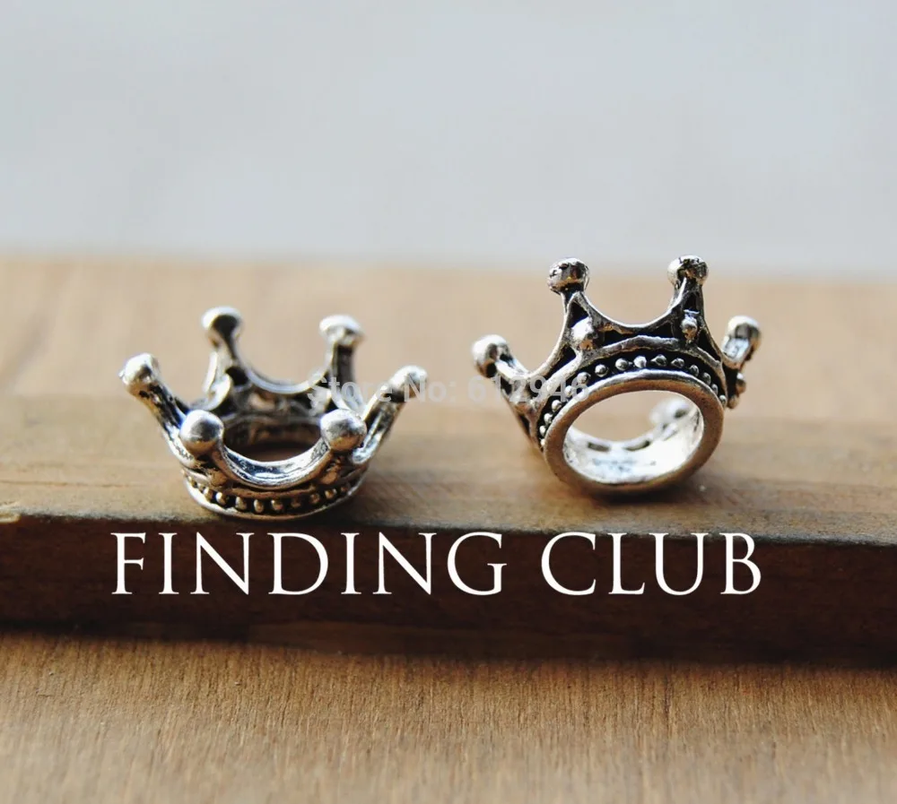 

50 pcs 2 Colors Alloy 3D Princess Crown charms Charm Pendant Metal DIY jewelry making A609/A725