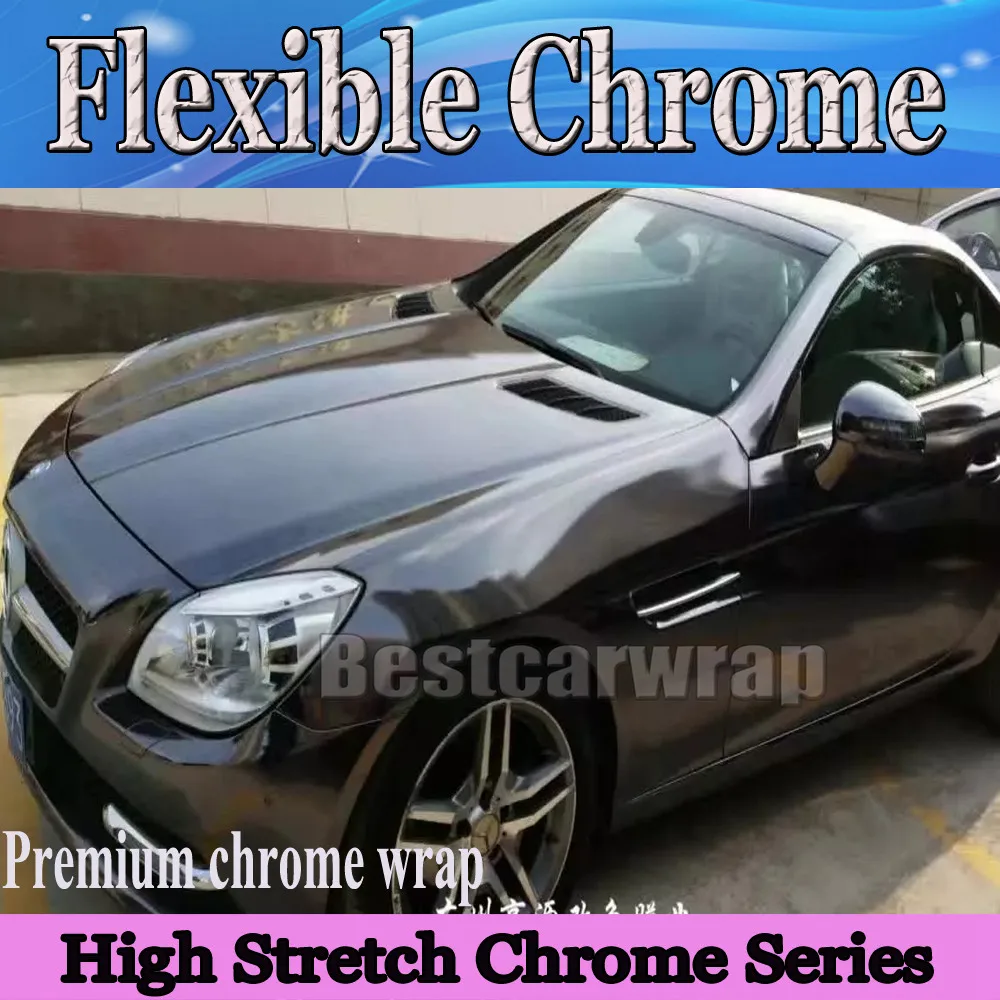 Черная растягивающаяся хромированная автомобильная пленка PROT WRAP S виниловая