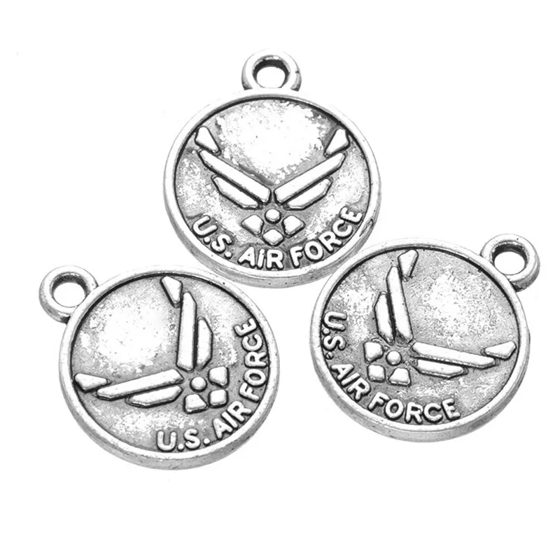 Цинковый сплав античный посеребренный значок ВВС США амулеты 18*15 мм 200 шт. CHF039|badge