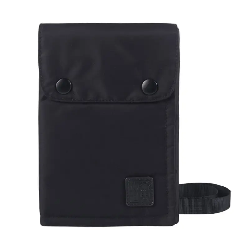 black RFID Блокировка паспорта держатель для карт шеи Кроссбоди кошелек сумка безопасности путешествия Органайзер Сумка - Цвет: black