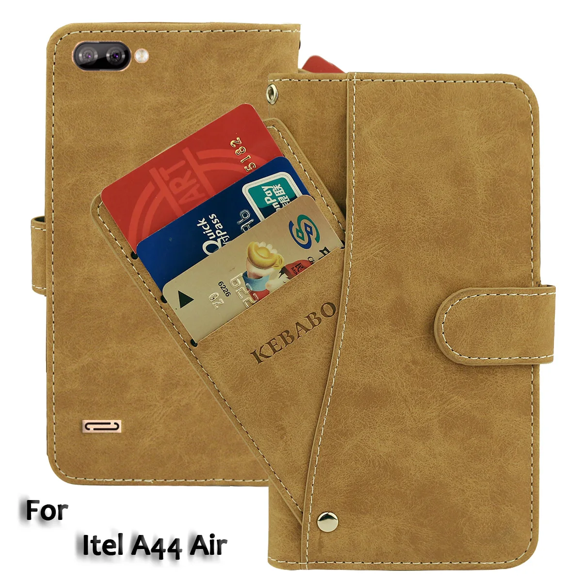 Винтажный кожаный чехол-кошелек Itel A44 Air роскошный флип-чехол 5 45 дюйма с 3