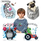 Nicediy енотовая собака термонаклейки Переводные для футболки животных тепловой передачи декоративные наклейки для мальчиков одежда моющиеся DIY