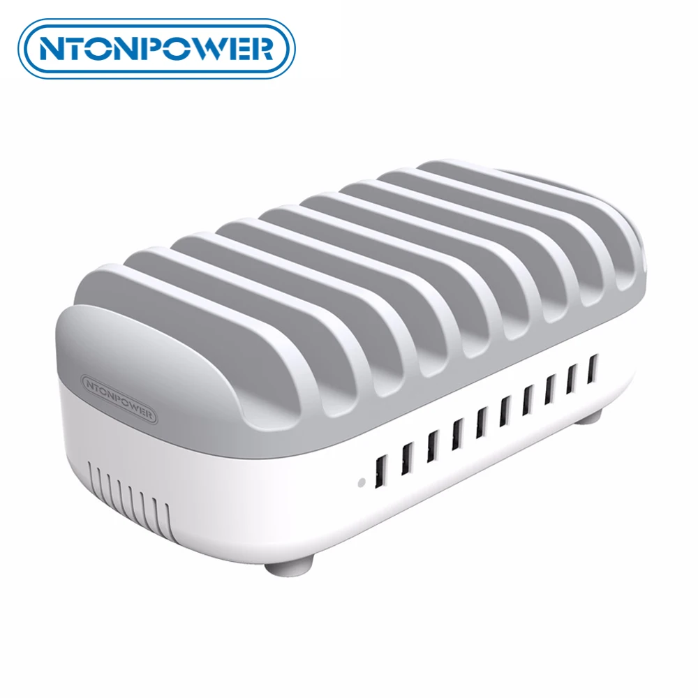 Настольная док-станция NTONPOWER с несколькими USB-портами и держателем для телефона 10