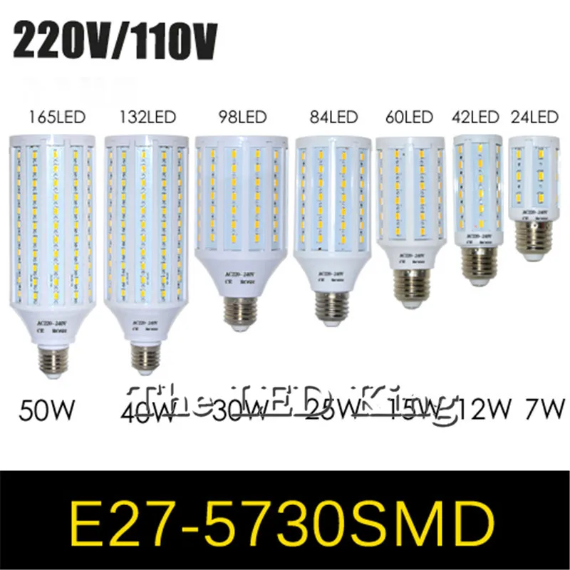 1 шт CE E27 E14 5730 5630 SMD светодиодный лампы кукурузы AC 220V 110V 5 Вт 7 12 15 25 30 40 50 высокое