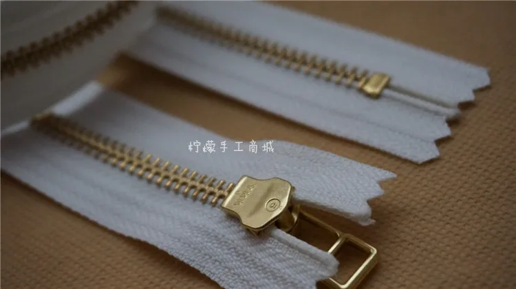 YKK молния 5 металлическая Золотая медь Закрытая 15 50 см белая сумка для