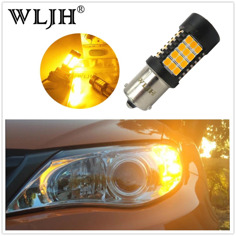 WLJH 4x Canbus Авто светильник LED 1156py Bau15s поворотные сигнальные светодиоды лампа для