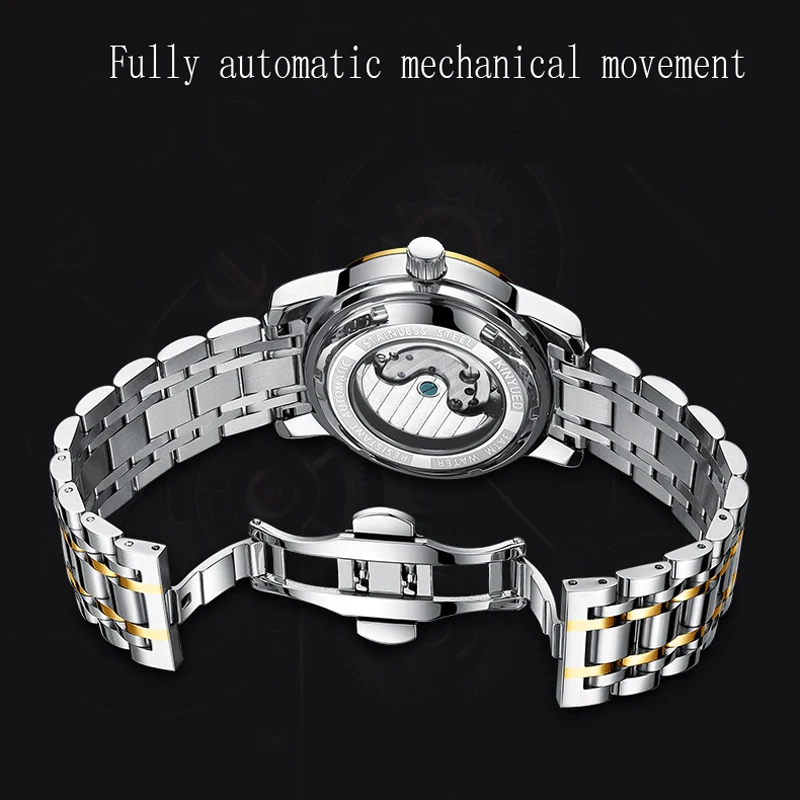 

Tourbillon Men Top Luxury Brand Watches Automatic Mechanical Watch Stainless Steel Waterproof KINYUED relogio masculino 2018