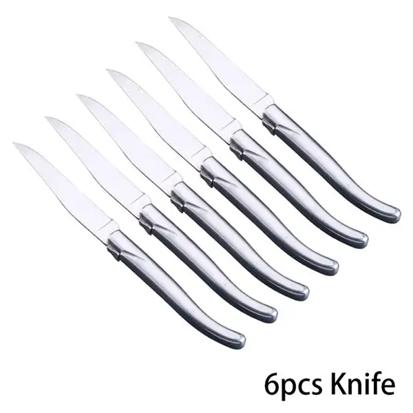 6 knife without box 6 шт./компл. стиль Laguiole ножи вилка твердый набор столовых приборов из нержавеющей стали столовая Посуда Рождественский Ресторан Посуда Столовые приборы кухонный бар - Цвет: 6 knife without box