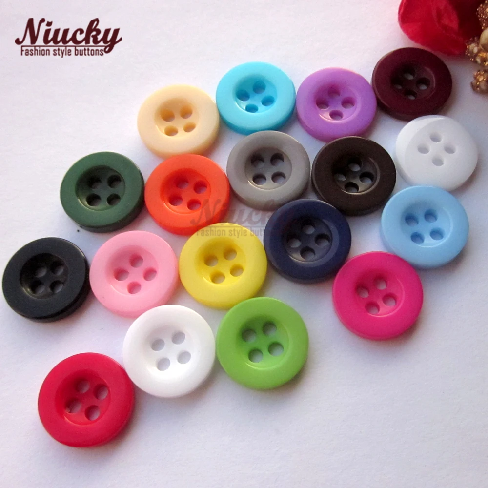 Niucky 11,4 мм, 18 л, 4 отверстия, искусственная смола, кнопка рубашки для одежды, базовая деталь, рукоделие, шитье, декоративная пуговица