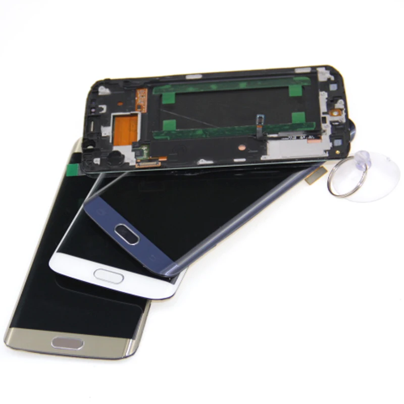 Для Samsung Galaxy S6 Edge LCD G925 G925F SM-G925F дисплей сенсорный экран дигитайзер сборка с рамкой