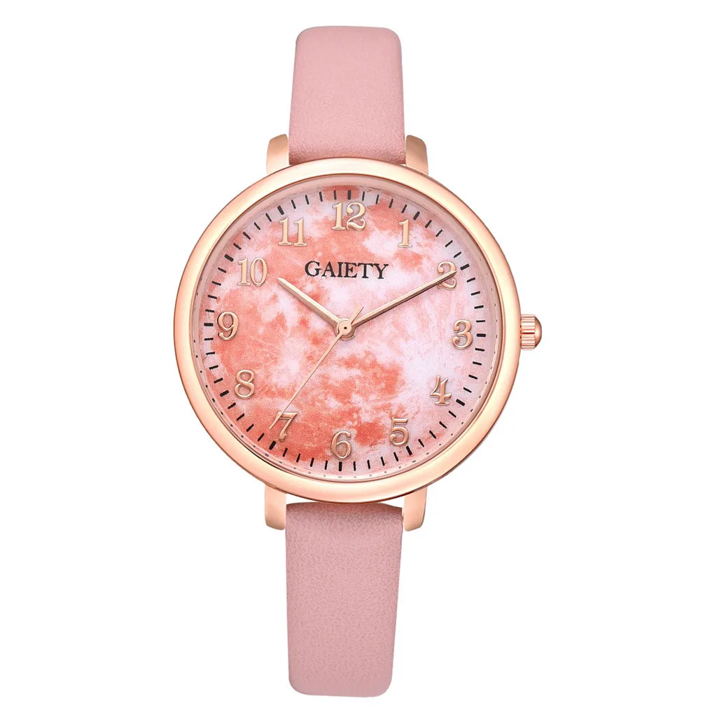 Модные женские кожаные повседневные часы Роскошные Аналоговые кварцевые