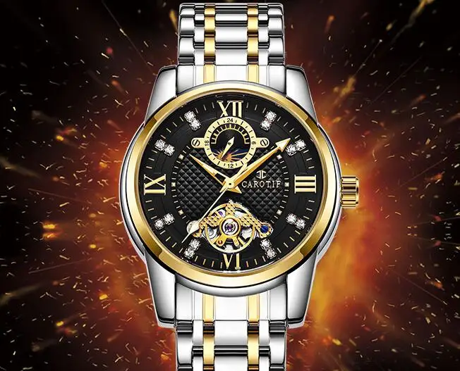 Высокое качество Tourbillon механические мужские часы Montre Homme CAROTIF брендовые нарядные