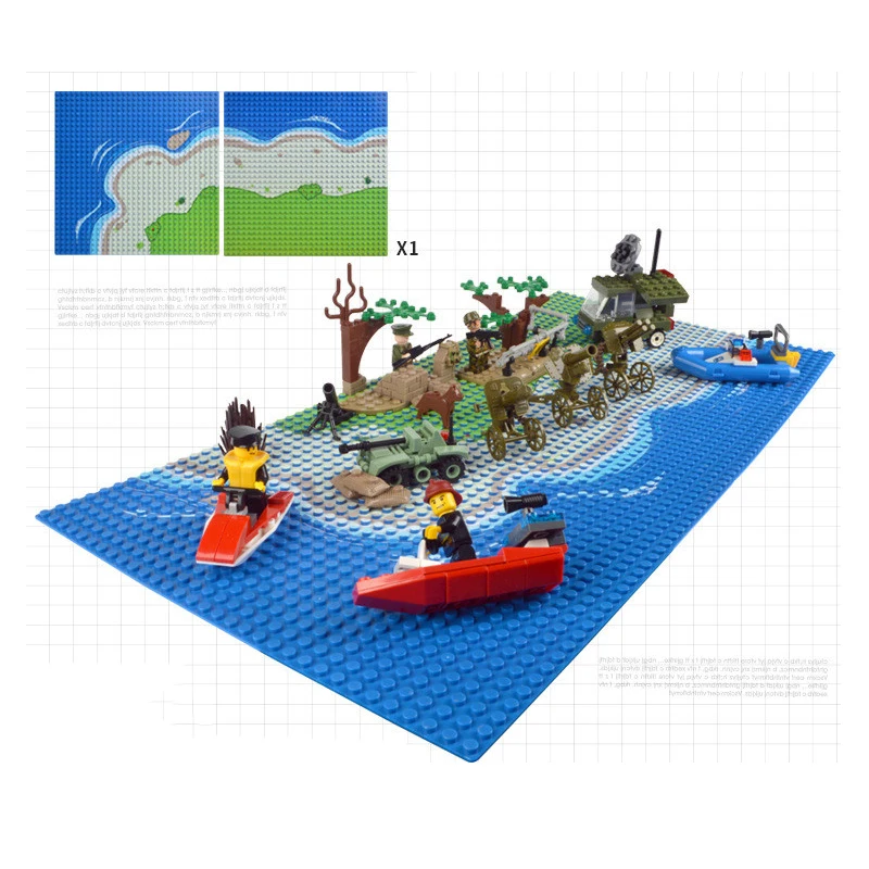 32*32 точки морской пляж Baseplate луга речная Базовая пластина строительные блоки
