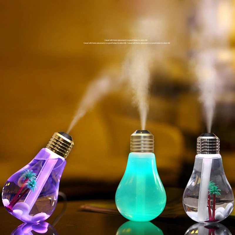 2 color 400ML Bulb Essential Oil Diffuser Ultrasonic LED USB Port Plant Tree Aroma Difusores Humidifier Usb | Бытовая техника
