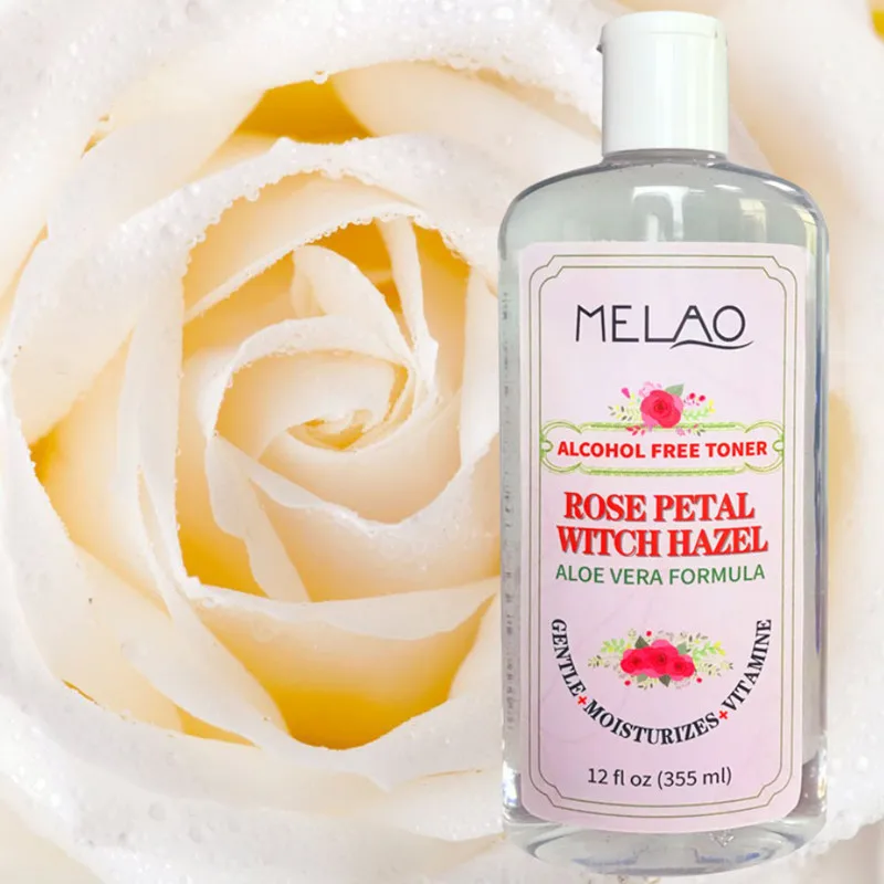 Тоник для лица MELAO Witch Hazel розовый без спирта с лепестками розы успокаивающий