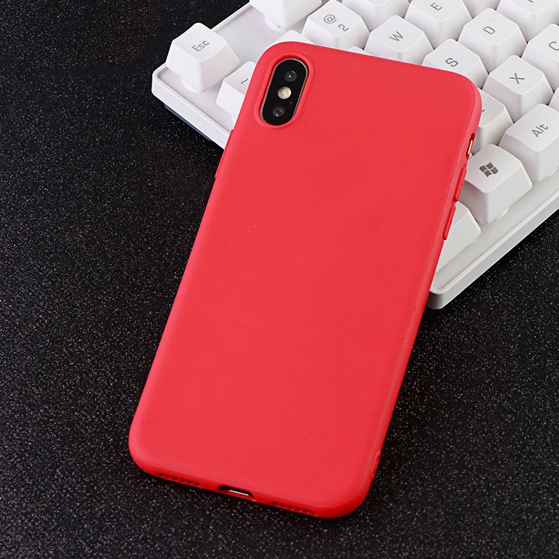 Однотонные цветные чехлы для телефонов iPhone 6 s 7 8 Plus X XS MAX XR мягкий силиконовый