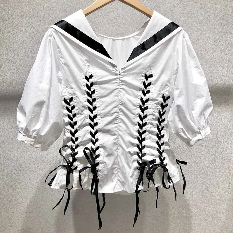 TWOTWIN стильная женская блузка в консервативном стиле с круглым вырезом и рукавом