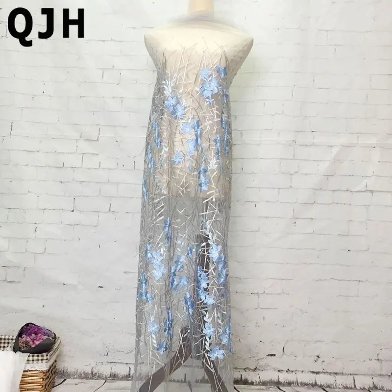 1 ярд QJH горячая Распродажа французское кружево дешевая африканская светло