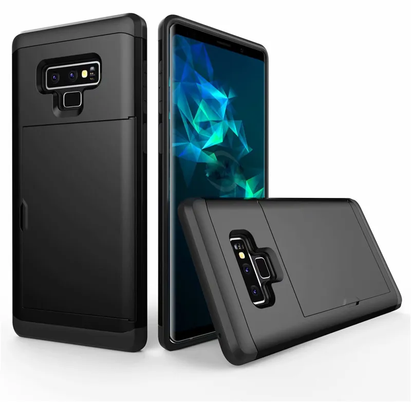 Для samsung Galaxy Note 9 противоударный Броня ТПУ чехол для телефона 2 в 1 слайд кошелек