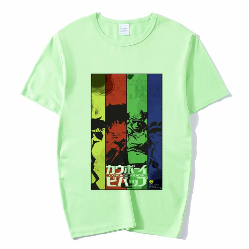 Anime Cowboy Bebop Print Tshirt Men/women Casual Short Sleeve O-Neck Summer Grey T Shirt Unisex Graphic T-Shirt Men's Streewear | Мужская