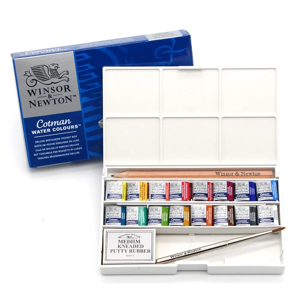 WINSOR & NEWTON cotman 16 цветов Твердые акварельные краски художественный