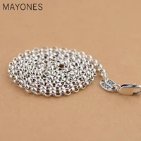 3mm 925 sterling silver chain men necklace men jewelry 100 pure silver necklace for women thai silver statement necklace