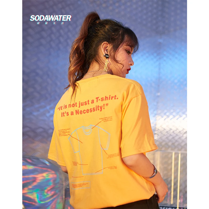 SODAWATER девушка 2019 летний топ унисекс забавная футболка с принтом Футболка уличная