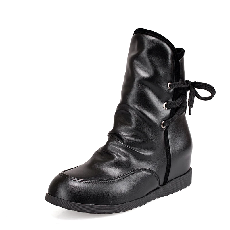 Женские ботильоны с перекрестной шнуровкой большие размеры|short boots|ankle bootsboots female |
